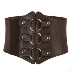 NEW WOMENS Corset Belt Vintage Elastic Brown Coffee